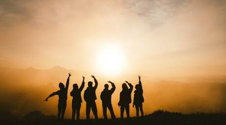 group of people celebrating